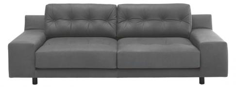 Серый кожаный диван